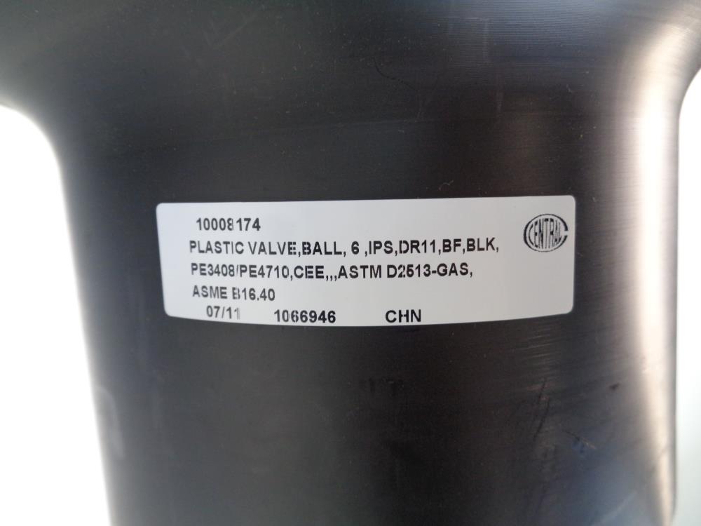 Georg Fischer 6" Poly Plastic Ball Valve PE100 SDR11, PE3408/PE4710, 10008174